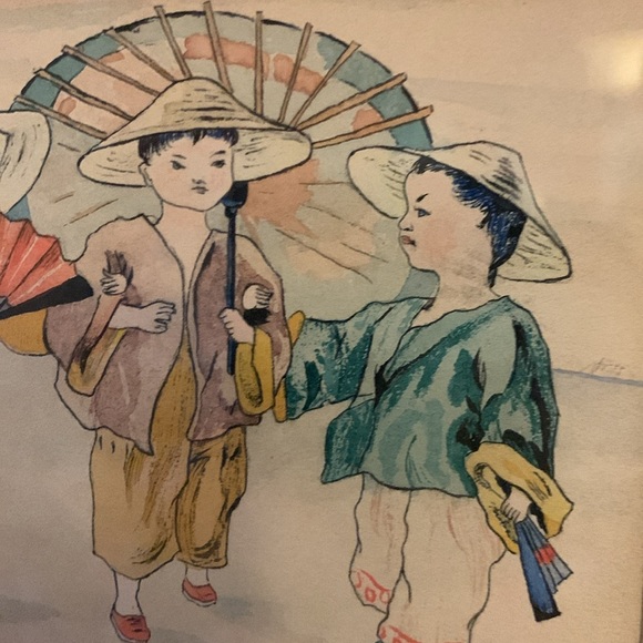 Vintage / antique hand drawn Oriental art - Picture 7 of 17